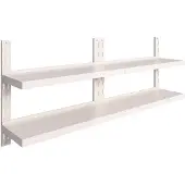 vidaXL Étagères murales flottantes à 2 niveaux 2 pcs Inox 200x30 cm