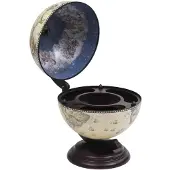 vidaXL Minibar Globe Rack à bouteilles en bois d'eucalyptus vert