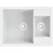 vidaXL Evier de cuisine avec trop-plein double évier blanc granit