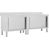 vidaXL Armoires de travail avec portes coulissantes 2 pcs. 240x50x(95-97) cm inox