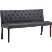 vidaXL Banc 148,5 cm Gris Similicuir daim