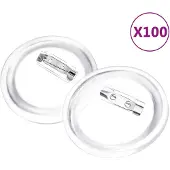 vidaXL Kit de badges à bouton avec épingles 100 sets Acrylique 58 mm