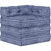 vidaXL Pouf modulaire Indigo Tissu