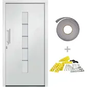vidaXL Porte d'entrée aluminium et PVC blanc 100x210 cm