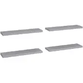vidaXL Étagères murales flottantes 4 pcs gris 90x23,5x3,8 cm MDF