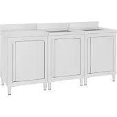 vidaXL Armoire sous évier Gastro 180x60x96 cm acier inoxydable