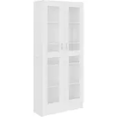 vidaXL Armoire à vitrine Blanc 82,5x30,5x185 cm Bois d'ingénierie