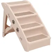 vidaXL Escaliers pliables pour chiens Crème 62x40x49,5 cm
