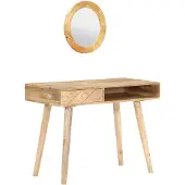 vidaXL Coiffeuse 100x50x76 cm bois massif de manguier
