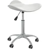 vidaXL Tabouret de salon et spa Blanc Similicuir