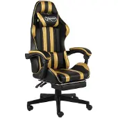 vidaXL Chaise de jeu avec repose-pieds Noir et or similicuir