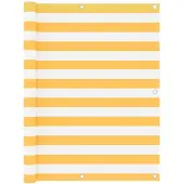 vidaXL Pare-vue balcon Blanc et jaune 120x500 cm Tissu Oxford