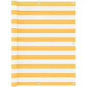 vidaXL Pare-vue balcon Blanc et jaune 120x600 cm Tissu Oxford