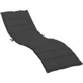 vidaXL Coussin pour chaise longue Noir 200x70x3 cm Tissu Oxford