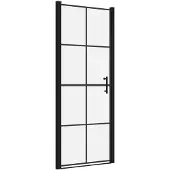 vidaXL Porte de douche en verre trempé 91x195 cm noir