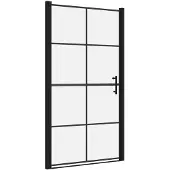 vidaXL Porte de douche 100x178 cm gehärtetes Glas schwarz