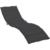 vidaXL Coussin pour chaise longue Noir 200x50x3 cm Tissu Oxford