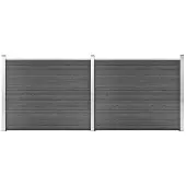 vidaXL Kit d'éléments de clôture WPC 353x146 cm Noir