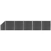 vidaXL Kit d'éléments de clôture WPC 965x(105-186) cm Noir