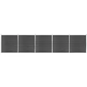 vidaXL Ensemble d'éléments de clôture WPC 872x186 cm Noir