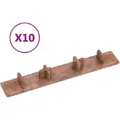 vidaXL Embouts de terrasse 10 pcs Marron Plastique