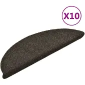 vidaXL Tapis d'escalier autocollants 10 pièces 56 x 17 x 3 cm Anthracite Demi-rond