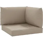 vidaXL Coussins de palette lot de 3 taupe tissu oxford