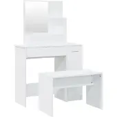 vidaXL Ensemble de coiffeuse blanc 86,5x35x136 cm