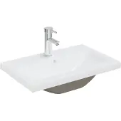 vidaXL Lavabo encastré avec robinet 61x39x18 cm céramique blanc