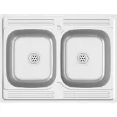 vidaXL Evier double argenté 800x600x155 mm acier inoxydable