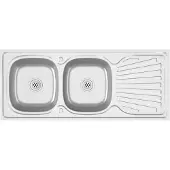 vidaXL Evier double argenté 1200x500x155 mm acier inoxydable