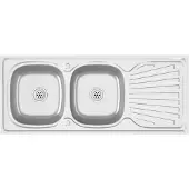 vidaXL Evier double argenté 1200x600x155 mm acier inoxydable
