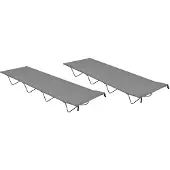 vidaXL Lits de camping 2 pcs. 180x60x19 cm tissu Oxford et acier gris