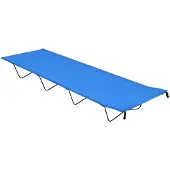 vidaXL Lit de camping 180x60x19 cm tissu Oxford et acier bleu