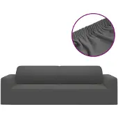 vidaXL Housse extensible de canapé 2places Anthracite Jersey polyester