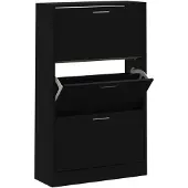 vidaXL Armoire à chaussures Noir 63x24x103 cm Bois d'ingénierie