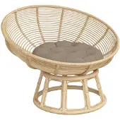 vidaXL Coussin rond taupe Ø 60 x11 cm tissu oxford