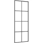 vidaXL Porte coulissante noire 76x205 cm verre ESG et aluminium