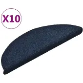 vidaXL Tapis d'escalier autocollants 10 pièces 56 x 17 x 3 cm Bleu marine Demi-rond