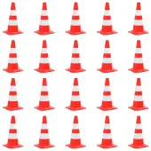 vidaXL Cônes de signalisation réfléchissants 20pcs Rouge et blanc 50cm