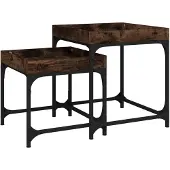 vidaXL Tables d'appoint 2 pcs. Chêne fumé Bois composite