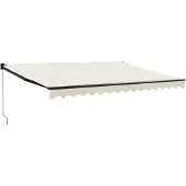 vidaXL Auvent extensible 4,5x3 m tissu et aluminium couleur crème