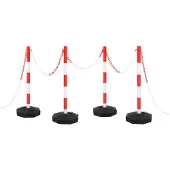 vidaXL Ensemble de poteaux à chaîne avec chaîne en plastique 10 m