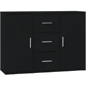 vidaXL Sideboard Noir 91x29,5x65 cm Bois composite