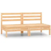 vidaXL 2-Sitzer-Gartensofa Kiefer Massivholz