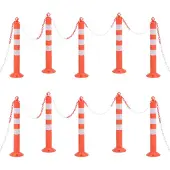 vidaXL Bornes de contrôle du trafic 10 pcs avec chaîne 75 cm PE