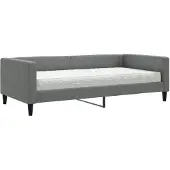 vidaXL Lit de jour avec matelas gris foncé 100x200 cm Tissu
