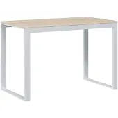 vidaXL Table d'ordinateur blanc et aspect chêne 110x60x73 cm Bois composite
