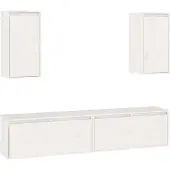 vidaXL Armoires TV 4 pcs. Blanc Pin massif