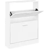 vidaXL Armoire à chaussure Blanc brillant 59x17x81 cm Bois ingénierie